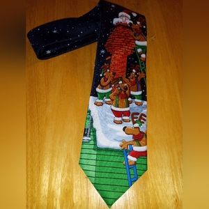 HALLMARK MENS NECK TIE YULE TIDE GREETINGS HOLIDAY WITH POLYESTER